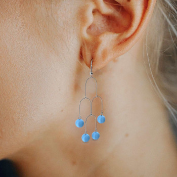 Короткие синие серьги