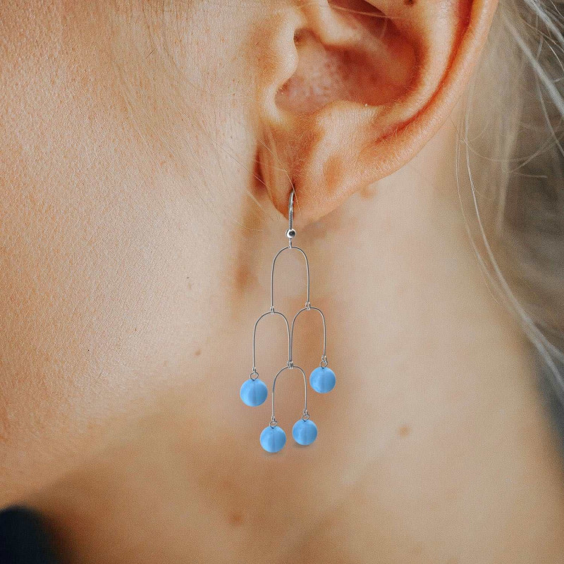 Короткие синие серьги